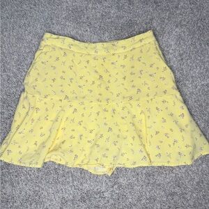 Hollister Yellow Floral Ultra High-Rise Skirt